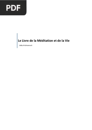 Le Livre de la Méditation et de la Vie