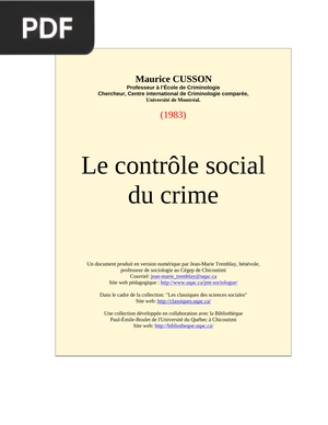 Le contrôle social du crime