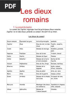 Les dieux romains