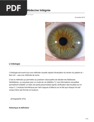 L'iridologie - Médecine Intégrée