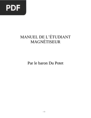 Manuel de L’Étudiant Magnétiseur