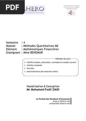 Mathématiques Financières