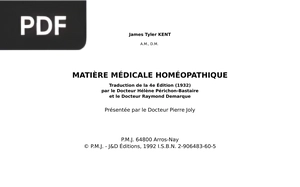 Matière Médicale Homéopathique