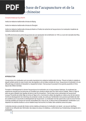 Principes de base de l'acupuncture et de la moxibustion chinoise