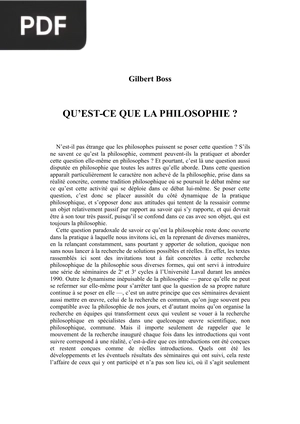 Qu’Est-Ce Que La Philosophie ?