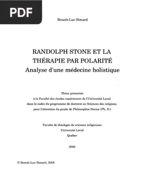Randolph Stone et la Thérapie par Polarité