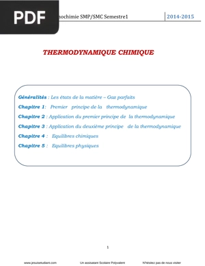 Thermodynamique Chimique