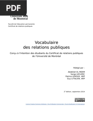 Vocabulaire des Relations publiques
