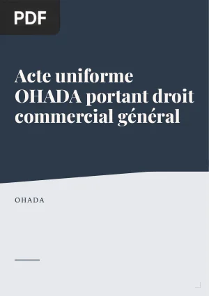 Acte uniforme OHADA portant droit commercial général