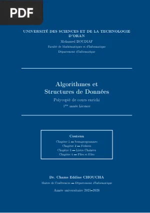 Algorithmes et Structures de Données : Listes, Piles et Files