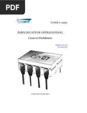 Amplificateur Opérationnel : Cours et Problèmes