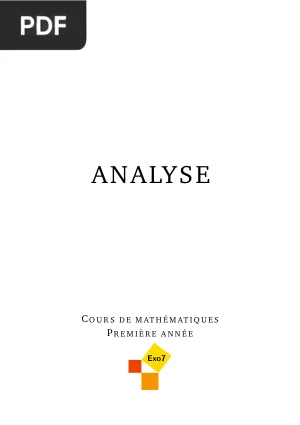 Analyse — Cours de mathématiques première année