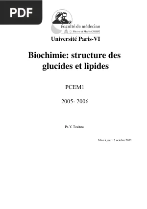 Biochimie: structure des glucides et lipides