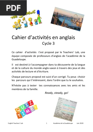 Cahier d'activités en anglais - Cycle 3