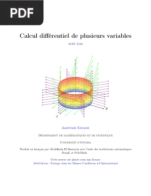 Calcul Différentiel de Plusieurs Variables