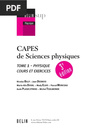CAPES de Sciences physiques - Tome 1