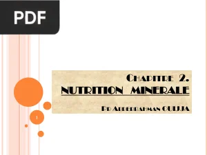 Chapitre 2 - Nutrition Minérale