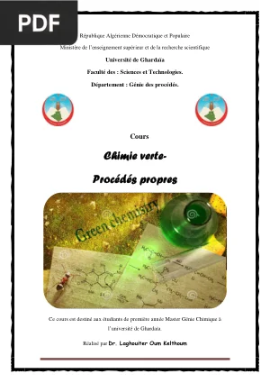 Chimie verte et procédés propres