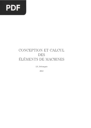 Conception et Calcul des Éléments de Machines