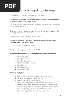 Conjugaison de l'espagnol : tous les temps