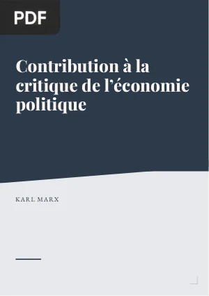 Contribution à la critique de l'économie politique