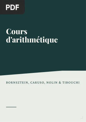 Cours d'arithmétique (Première partie)