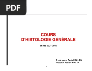 Cours d'Histologie Générale