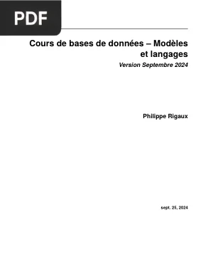 Cours de bases de données — Modèles et langages