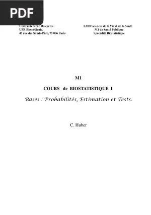 Cours de Biostatistique I