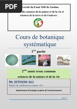 Cours de Botanique Systématique