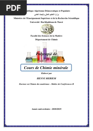 Cours de Chimie Minérale