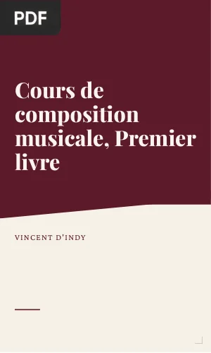 Cours de composition musicale, Premier livre