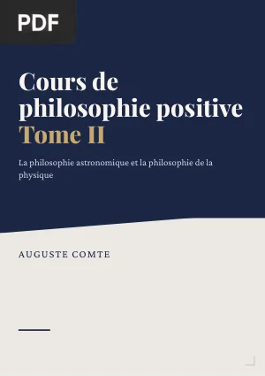 Cours de philosophie positive, tome II