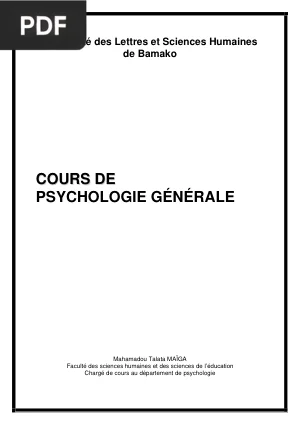 Cours de psychologie générale DEUG1