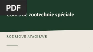 Cours de zootechnie spéciale