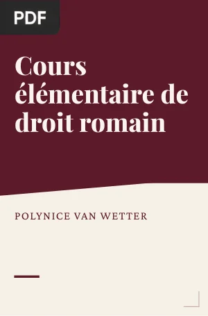 Cours élémentaire de droit romain