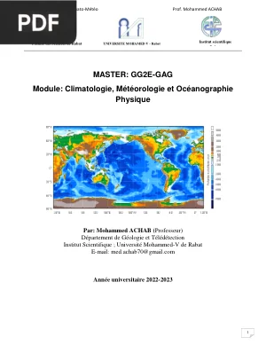 Cours Océanographie Master GG2E-GAG