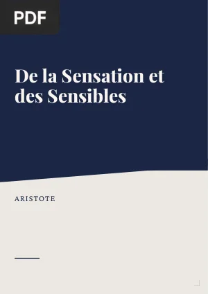 De la Sensation et des Sensibles