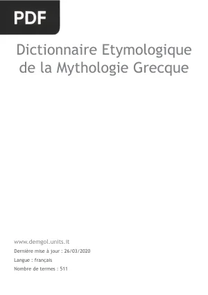 Dictionnaire Étymologique de la Mythologie Grecque