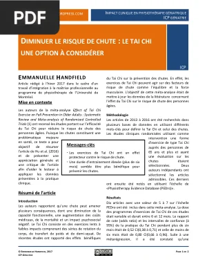 Diminuer le risque de chute : le Tai Chi une option à considérer
