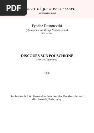 Discours sur Pouchkine