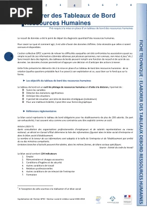 Élaborer des Tableaux de Bord Ressources Humaines