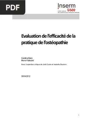 Évaluation de l'Efficacité de la Pratique de l'Ostéopathie