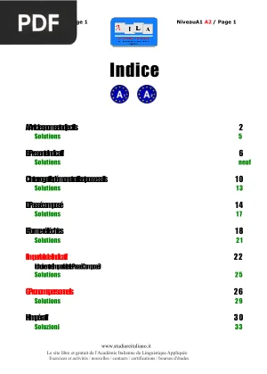 Exercices d'italien A1/A2
