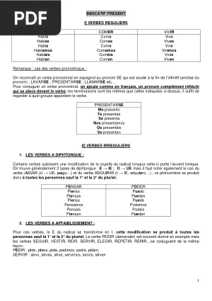 Fiches de conjugaison espagnole