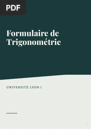Formulaire de Trigonométrie