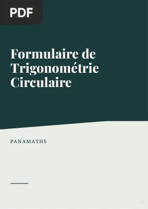 Formulaire - Trigonométrie circulaire