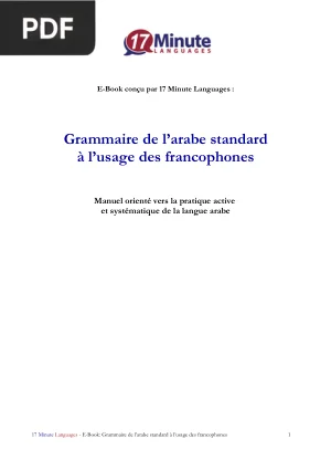 Grammaire de l'arabe standard à l'usage des francophones