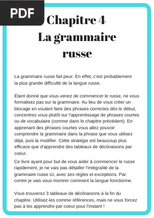 Grammaire russe - Introduction