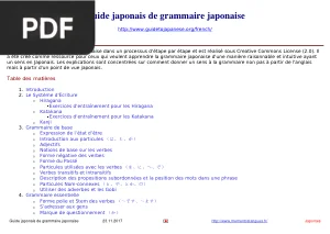 Guide japonais de grammaire japonaise